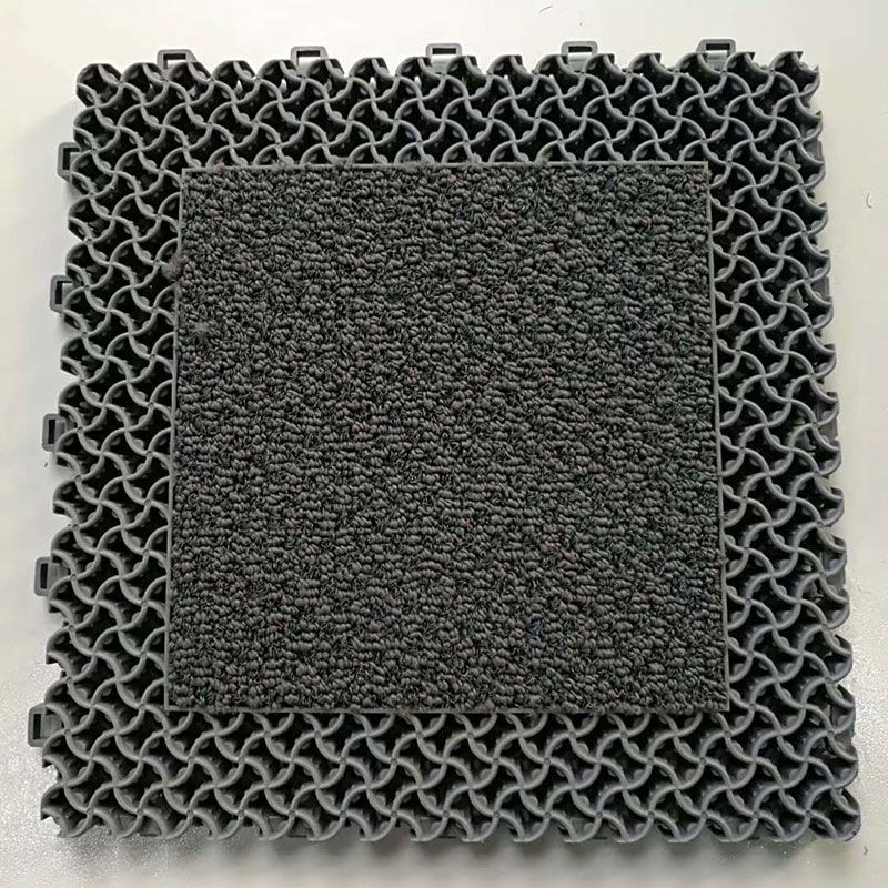 室外防滑垫酒店大厅门口除尘吸水地垫机场户外商用大模块拼接脚垫视频