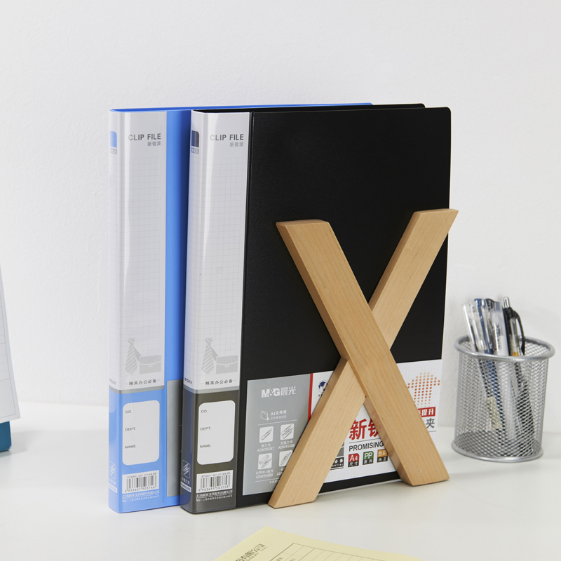 晨光(M&G) ADM95088 文件夹双强力夹新锐派A4(黑)黑色 5个装高清大图