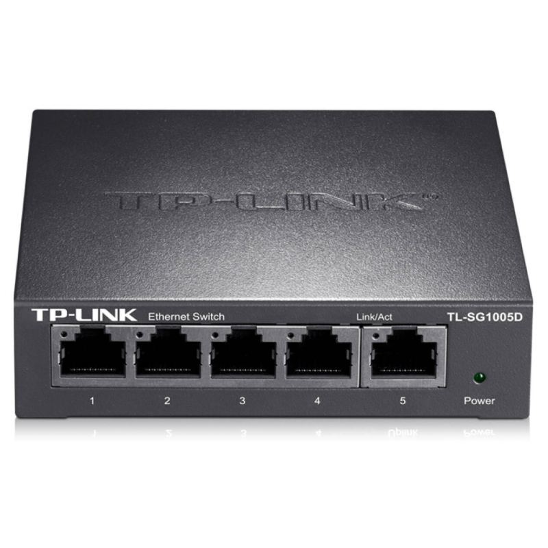 TP-LINK 5口千兆交换机 企业级交换器 监控网络网线分线器 分流器 金属机身 TL-SG1005D DMS