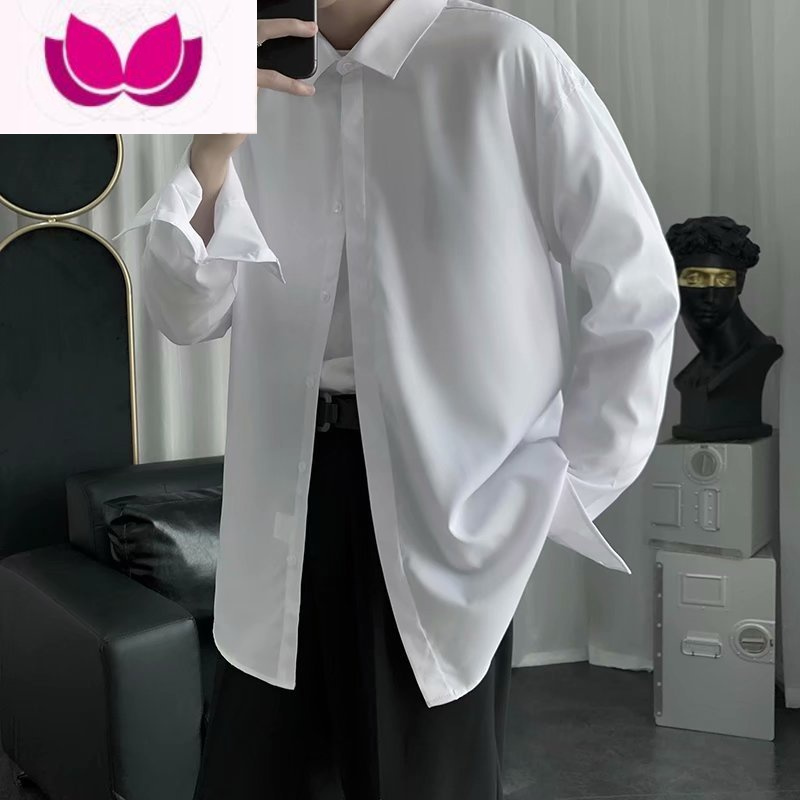 七斓小众外套情侣装冷淡风男装高级白衬衫男设计感潮牌ins垂感上衣春