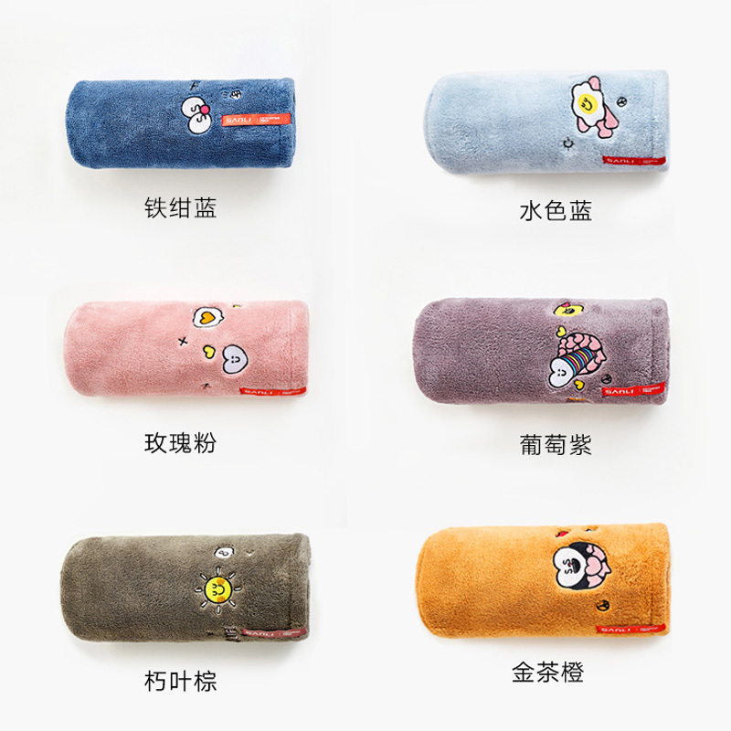 干发帽女吸水速干浴帽包头巾可爱洗头巾擦头发速干帽 三维工匠 玫瑰粉+水色蓝