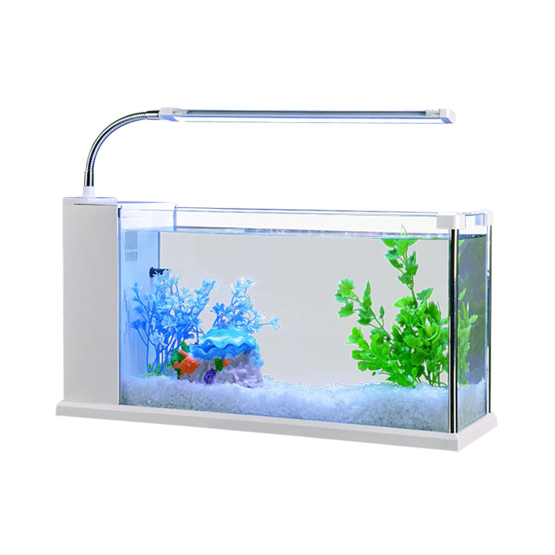 鱼缸水族箱小型玻璃桌面迷你小鱼缸生态创意造景中型金鱼缸长方形高清大图