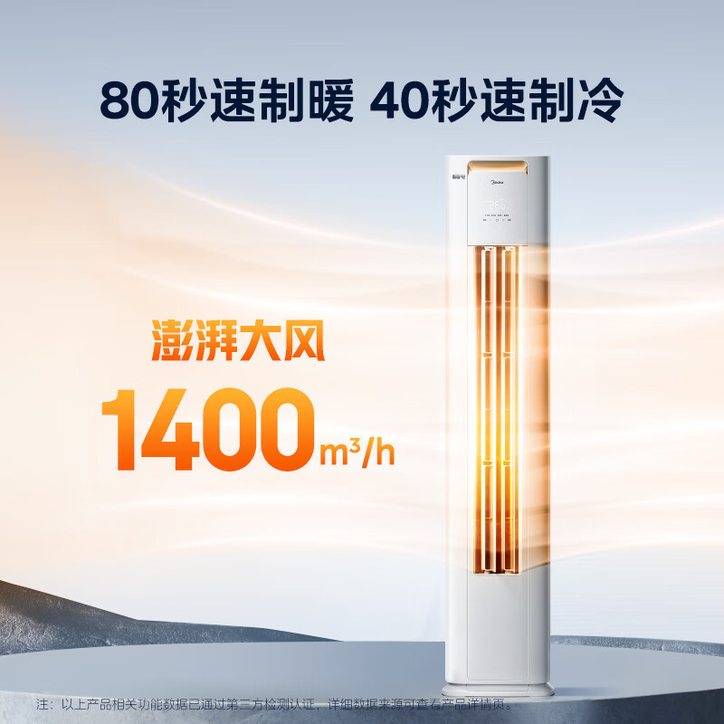 美的(Midea)空调2匹p酷省电新一级能效智能全直流变频冷暖立式柜机节能省电客厅家用KFR-51LW/N8KS1-1P高清大图