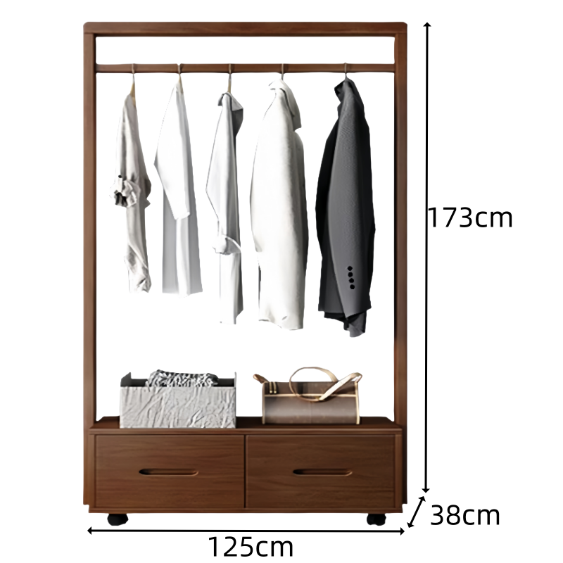 鑫木樽落地挂衣架木质个高清大图