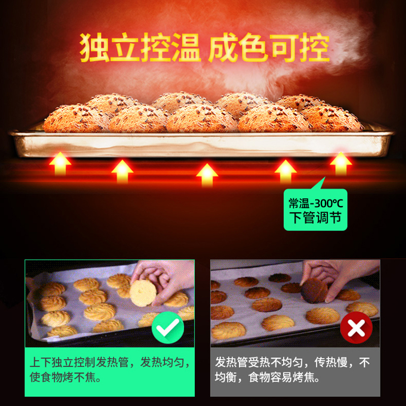 乐创商用双层二层四盘大容量披萨蛋糕面包大型月饼烤箱