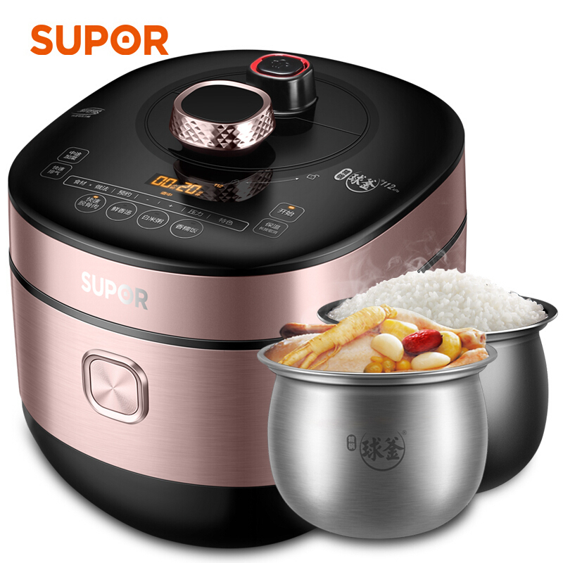 苏泊尔(SUPOR)6升IH电磁加热 精钢球釜鲜呼吸电压力锅SY-60HC35Q