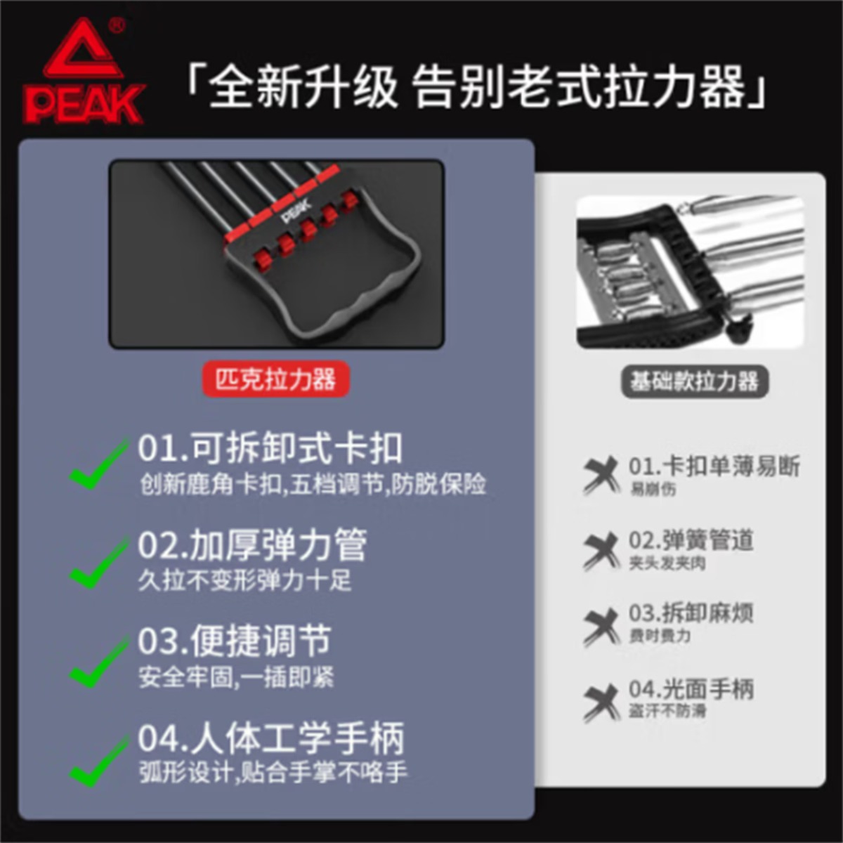 匹克 扩胸 拉力器YJ91124高清大图