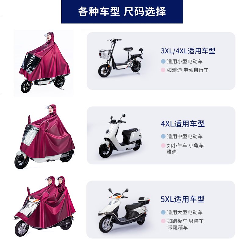 [补贴10%]电动电瓶摩托车专用雨衣长款全身单人加大女款加厚男雨披防暴雨高清大图