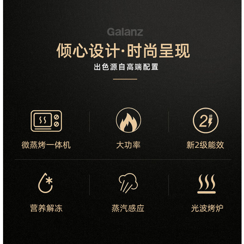 格兰仕(Galanz) 23升家用微波炉 智能光波炉下拉门 微烤一体机 快速解冻 G80F23CN3XL-R6(S8)高清大图