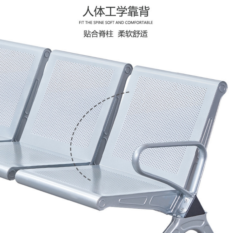 晋舰 钢制排椅机场椅加固加厚医院长椅候诊椅连排输液等候椅A款双皮面