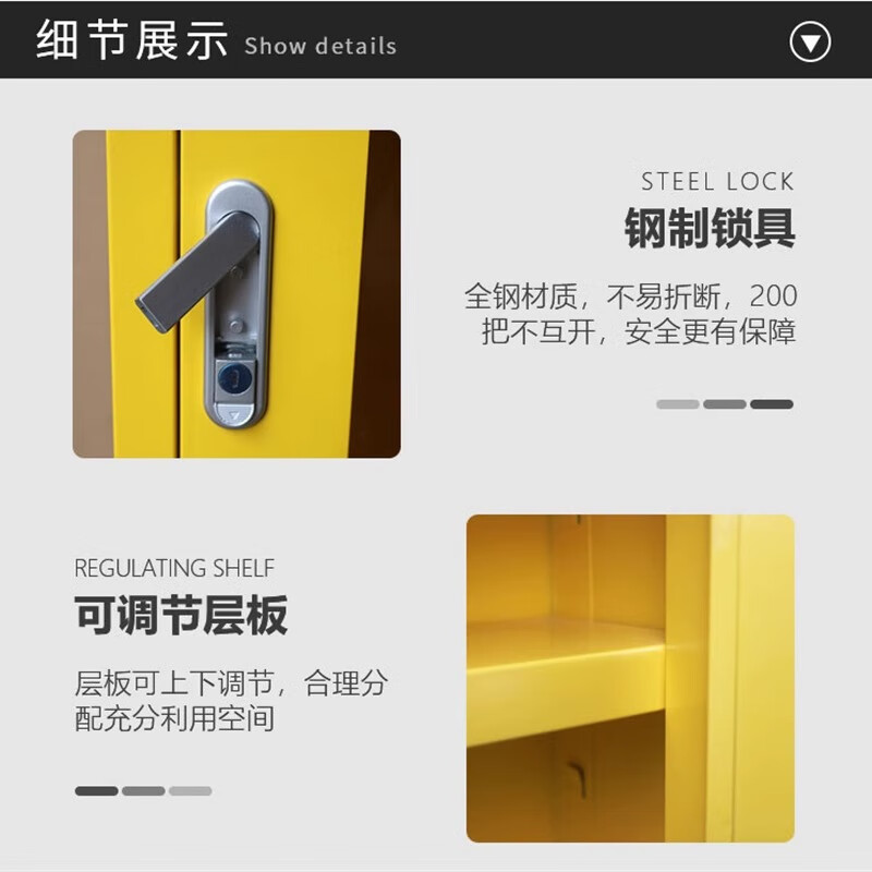 3M 应急物资存放柜消防防汛器材防护用品柜安全防护用品柜钢制消防柜 红色1200*900*400mm高清大图