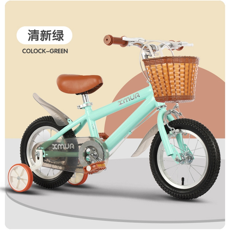 【苏宁优品B】muma童车英伦风新款12/14/16/18寸儿童自行车3-11岁岁男女单车山学生地车玩具奇客脚踏车 12寸2-5岁（适合身高85-105cm） 清新绿