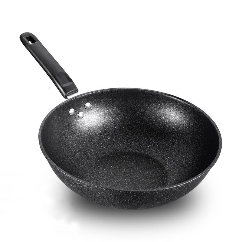 32cm麦饭石炒锅 炒菜锅电磁炉炒锅不粘锅无油烟锅麦饭石平底锅煎锅