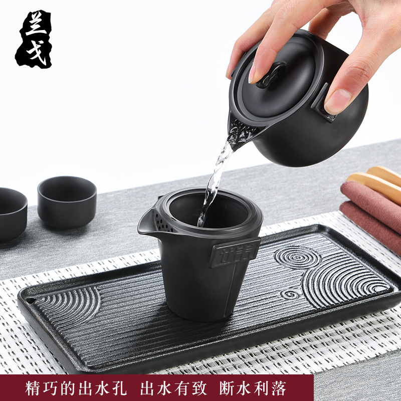 美帮汇紫砂旅行茶具套装 陶瓷功夫快客杯日式户外便携背包定制LOGO高清大图