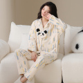 浪莎法兰绒睡衣女秋冬季加绒加厚珊瑚绒2025新款卡通可外穿家居服 M【建议80-100斤】 白蓝熊猫
