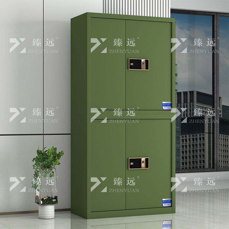 臻远 ZYJJ-80085 保密柜 绿色分双节指纹锁 长900*宽420*高1900mm 单位:1台高清大图
