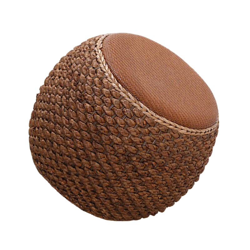 先围 藤编矮凳 深色40*32cm 个高清大图