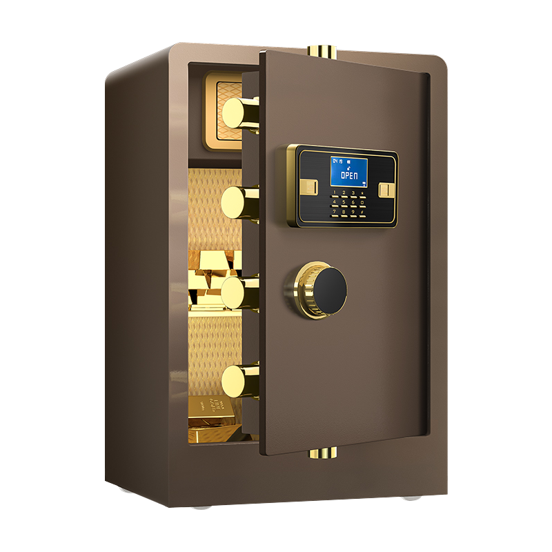 臻远ZY-NW-BXGS-41全钢实心保险柜办公防盗保险箱 高70cm咖色电子款高清大图