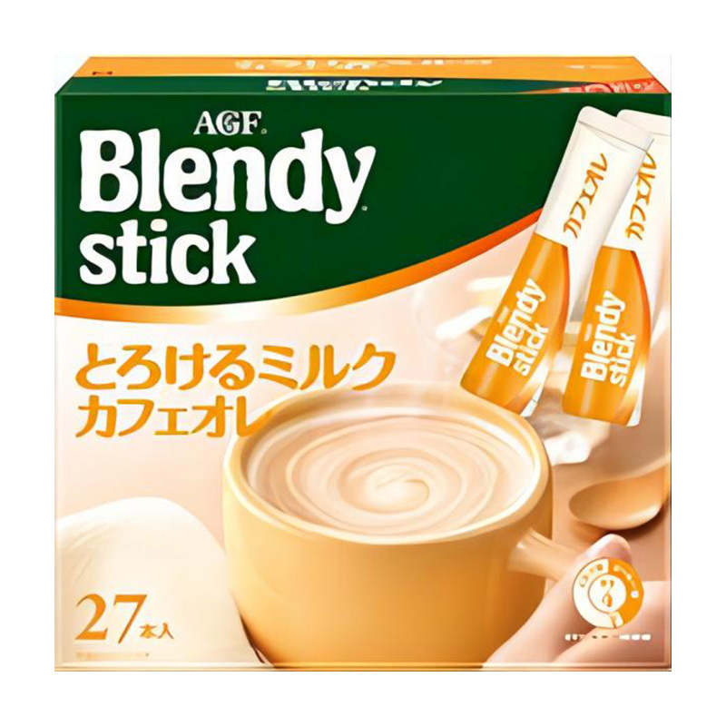 日本进口AGF Blendy stick香甜牛奶拿铁咖啡大盒27支 调整品