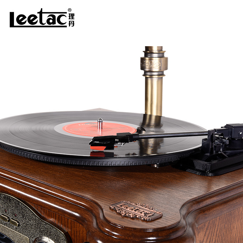 理丹(LEETAC) L9301 迷你/组合音响 留声机复古仿古大喇叭蓝牙黑胶唱片机老式电唱机