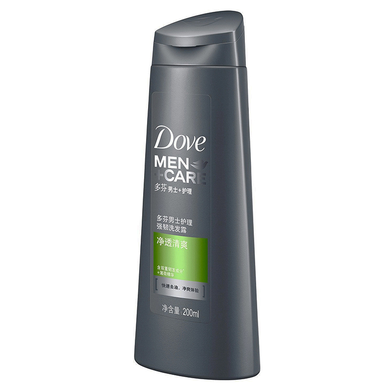多芬(Dove)洗发水 男士+护理 强韧洗发露 净透清爽200ml[联合利华]