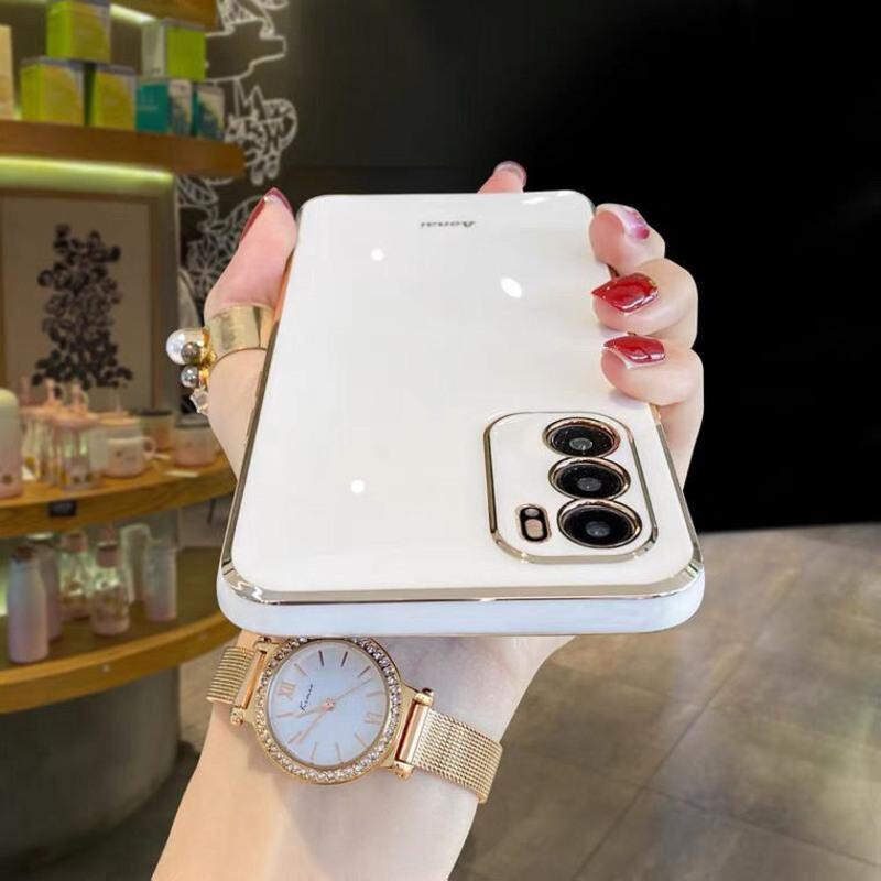 OPPOreno7pro+手机壳reno6硅胶防摔软壳reno5保护套reno4女外壳3 挂绳 [樱花紫]直边电镀