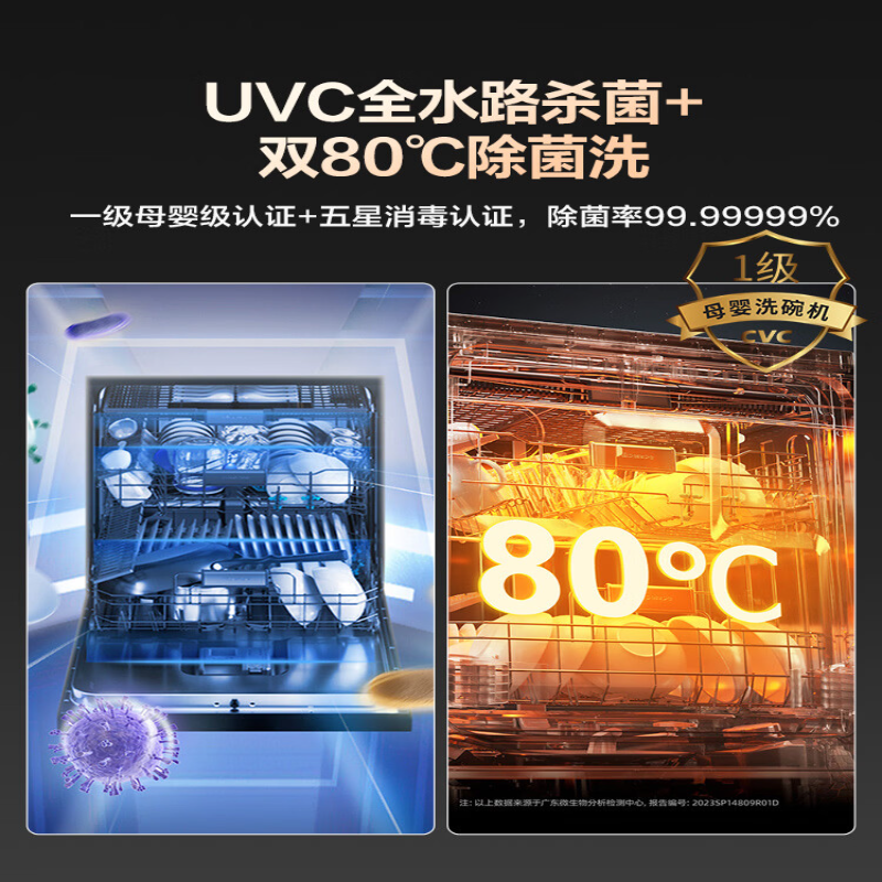 海信独立嵌入式两用洗碗机 165升变频零菌母婴五星消毒一级水效无残水WF18-C507iPro高清大图