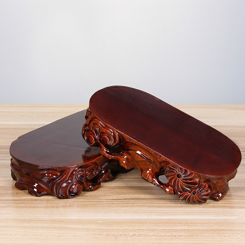 每日精进enhancement花瓶底座椭圆形木质陶瓷茶壶花盆鱼缸佛像奇石头