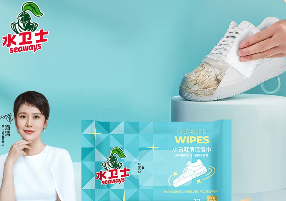 水卫士 水卫仕小白鞋湿巾12片/袋 小白鞋清洗剂球鞋运动鞋网面鞋清洁湿巾擦鞋神器免水洗纸巾
