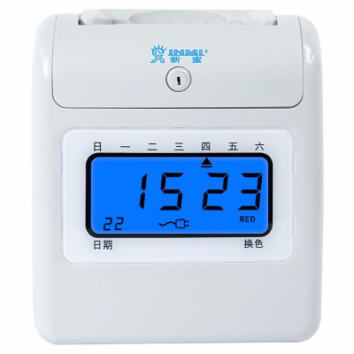 新蜜S-168考勤机打卡机纸卡式工厂打卡钟员工上下班工作出勤学生打卡器签到机智能纸质卡片打卡 液晶显示标配(带50卡纸)