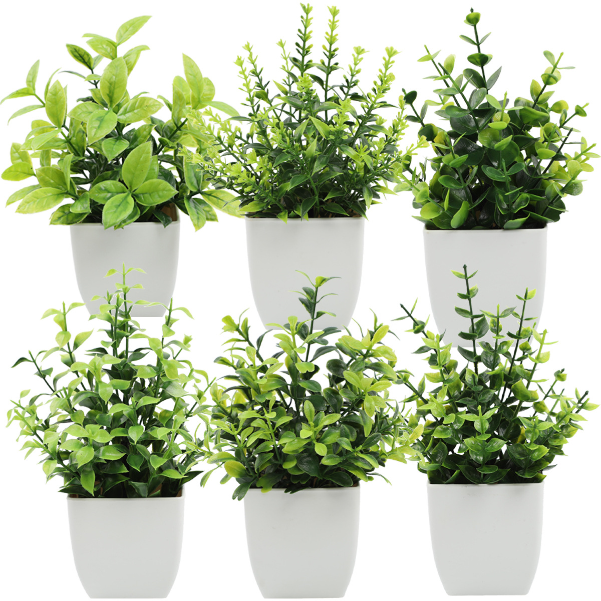 仿真植物绿植室内外装饰塑料盆栽尤加利小盆栽24盆装-AL115-019