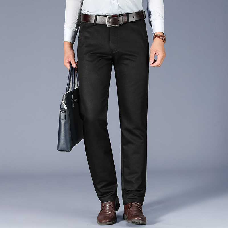 yuansu腾派男装长裤莫代尔弹力休闲裤男纯色厚款裤子商务男士直筒西裤