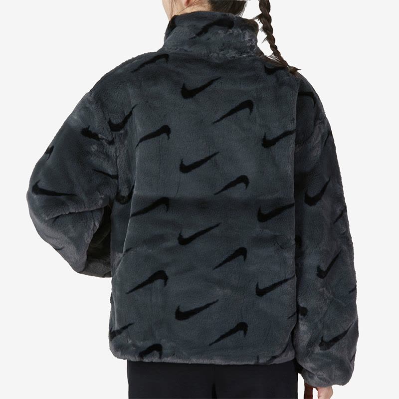 Nike/耐克外套运动休闲保暖人造皮毛立领女装DQ6843-070 D图片