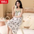 南极人夏季吊带睡裙女夏棉薄款可爱学生无袖睡衣裙子家居服夏天 XXL YSX8008