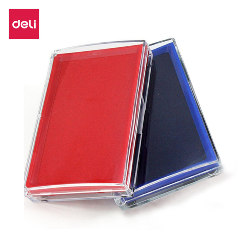 得力9864 137*88mm方形快干印台/印泥/速干印台/财务用品/红色(2个/盒)