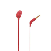 JBL T110 立体声入耳式耳机耳麦 运动耳机 电脑游戏 音乐耳机 手机有线耳机带麦可通话 活力红