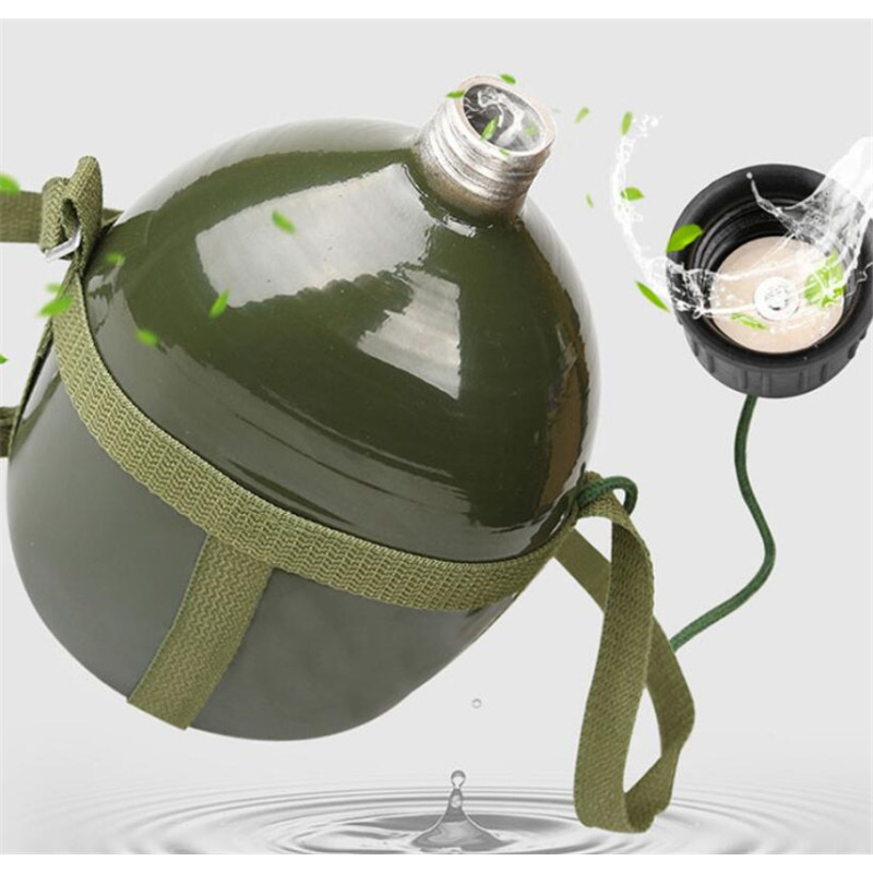 zdet j系列 87式军绿色水壶军用铝制部队老式军 用水壶学校军训水壶1