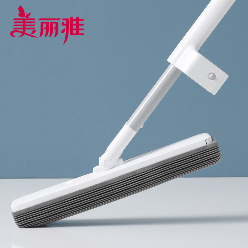 美丽雅 胶棉拖把家用清洁免手洗推拉挤水懒人胶棉拖(加赠棉头1个)