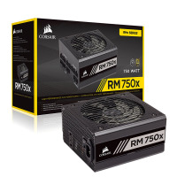 美商海盗船RM750x额定750W全模组电脑电源80PLUS金牌低噪音十年质保台式机电源游戏主机电源