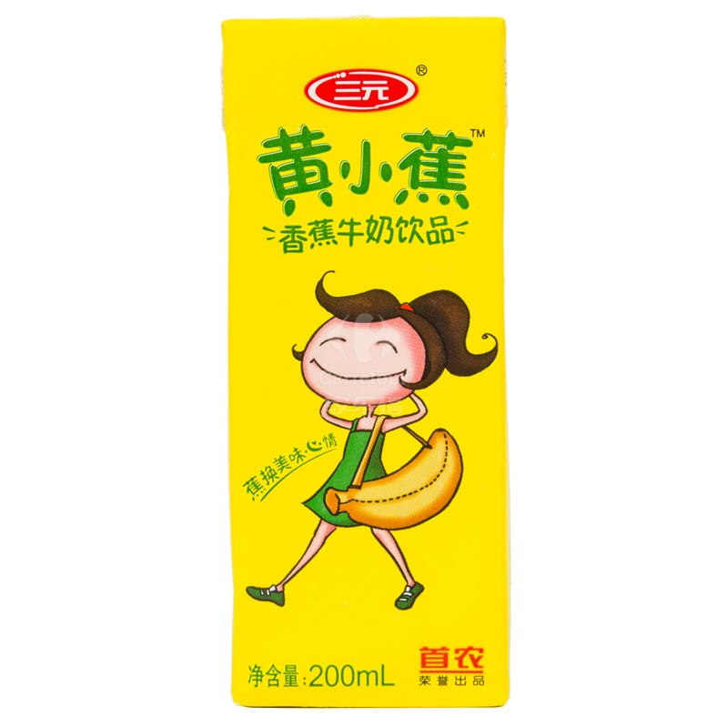 三元 黄小蕉香蕉牛奶饮品 200ml*12盒