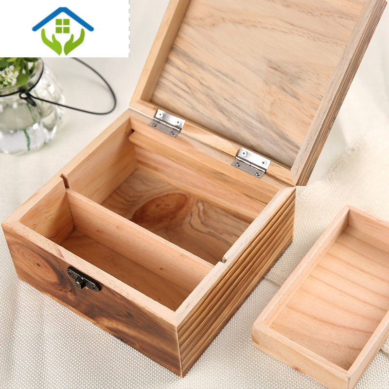 御蓝锦手工复古实木小针线盒套装家用收纳包针线包手缝缝纫工具可爱