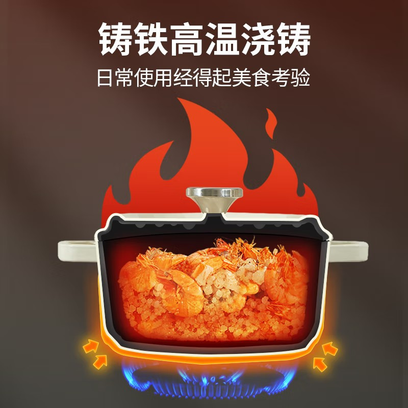 苏泊尔(SUPOR)珐琅铸铁锅经典系列-茶白ET24MF01-C高清大图