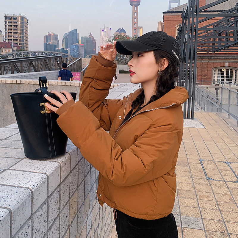 冬季立领羽绒棉服2023新年短款韩版棉袄女学生面包服宽松棉衣外套