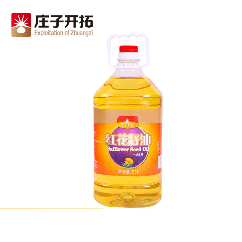 庄子开拓 新疆健康食用油 物理压榨一级 纯红花籽油 5L (单位:桶)