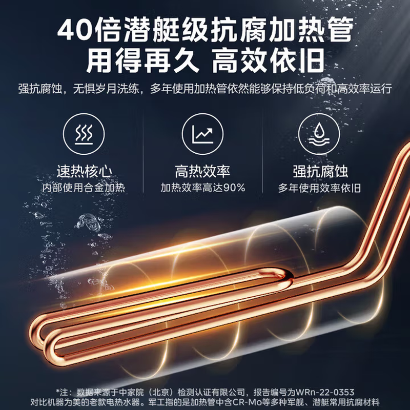 美的电热水器2500W免换镁棒省电一级能效耐用加热管节能安全F6025-JE4(HE)
