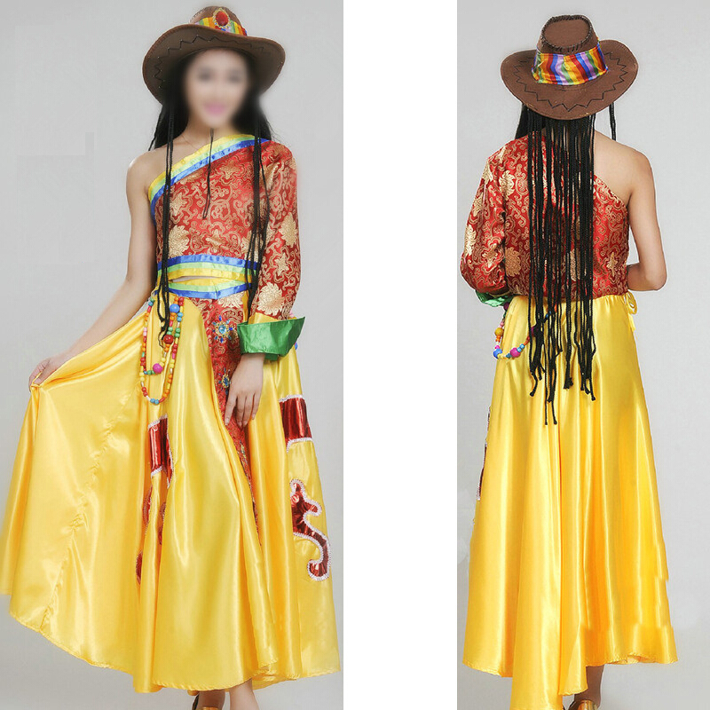 怡品堂唐装 民族服装 舞台服装 中式服装儿童康定情歌藏族舞蹈服装溜溜情歌女演出舞台装大摆裙服 价格图片品牌报价 苏宁易购盛夏怡品堂专营店