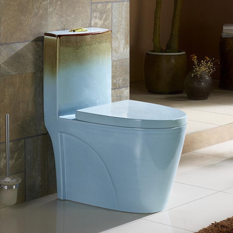 后排欧式坐便器蓝色个性创意艺术座便器250/350彩色马桶古藤蓝玉350