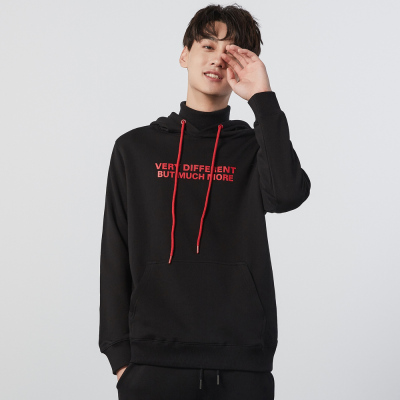 美特斯邦威卫衣男2018冬季新款男士潮流休闲撞色印花卫衣男连帽