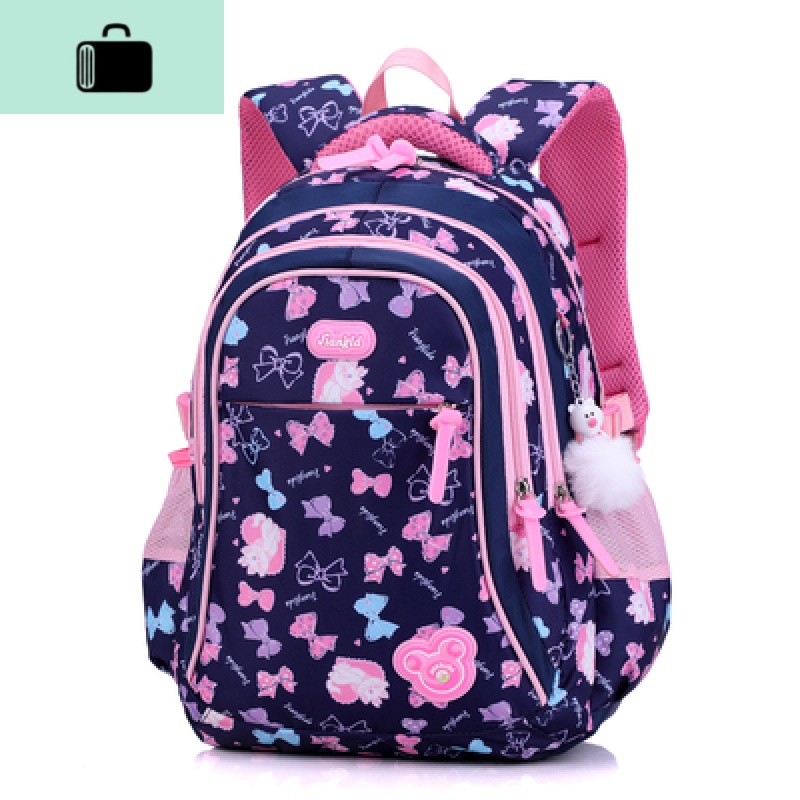 初中学生书包女孩高中大容量小学生四五六年级韩版潮休闲旅行背包NEW LAKE女士双肩包 C款宝蓝色大号（3-6年级）