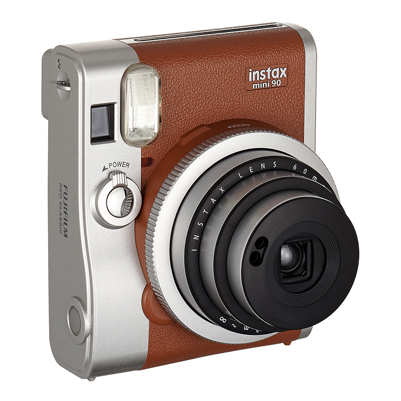 富士(FUJIFILM)INSTAX 立拍立得 一次成像 胶片相机 mini90银棕色 套装一(含10张相纸)